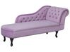 Chaise longue fluweel violet rechtszijdig NIMES_712573