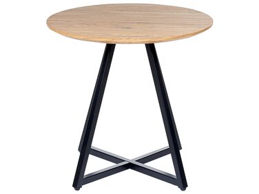Tavolino legno chiaro e nero ø 50 cm ATOKA