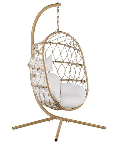 Hanging Chair with Stand Beige ADRIA