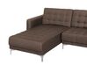 Right Hand Fabric Corner Sofa with Ottoman Brown ABERDEEN_736472