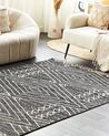 Teppich Baumwolle schwarz / weiß 160 x 230 cm geometrisches Muster Kurzflor KHENIFRA_831115