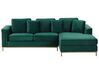 Sofá de canto em veludo verde esmeralda à esquerda OSLO_747205