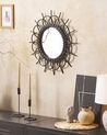 Nástěnné ratanové zrcadlo ⌀ 60 cm černé TELAKIA_822205