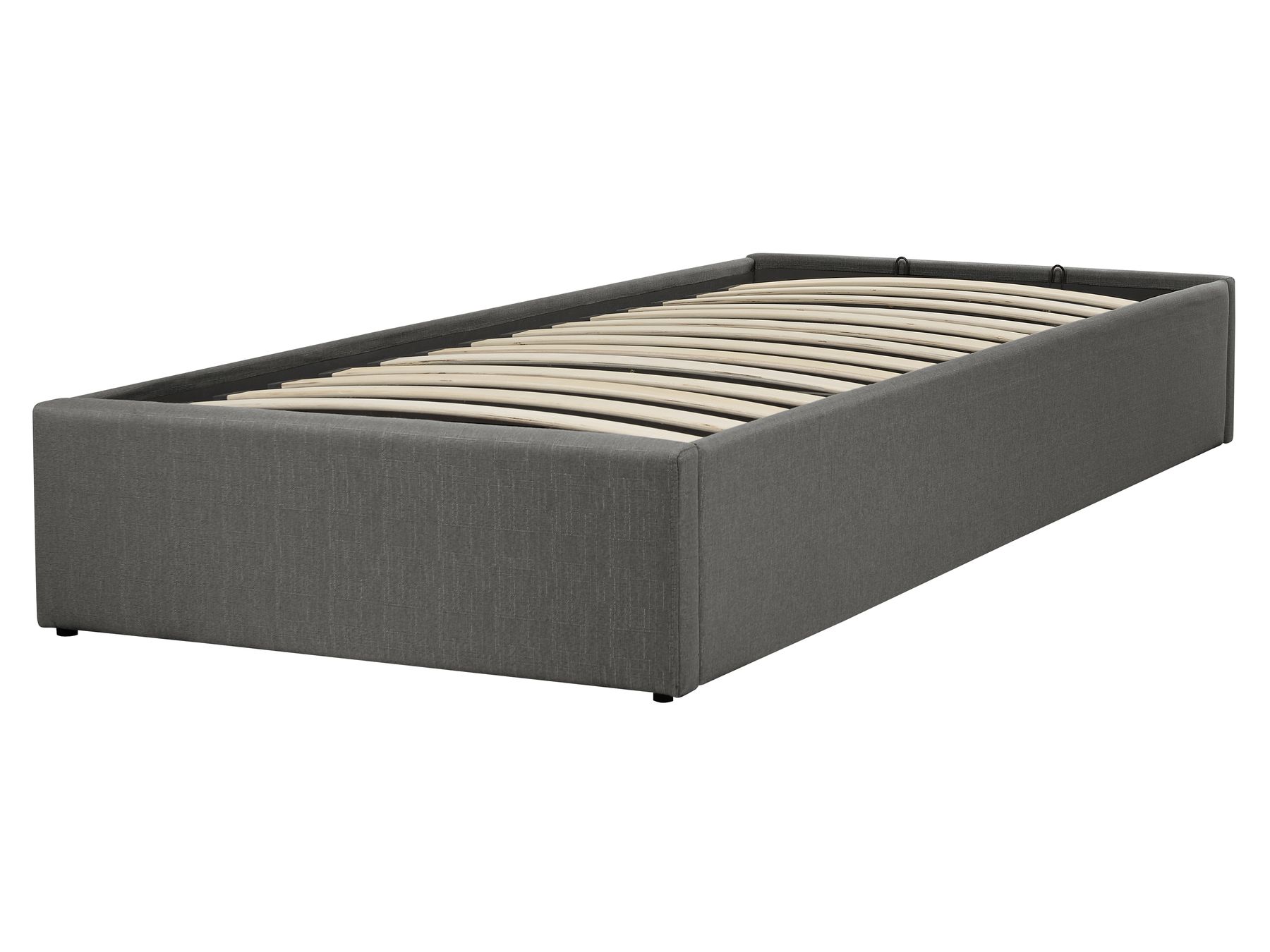 Cama tapizada con almacenaje gris 90x200 cm DINAN | Beliani.es