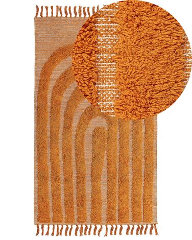 Alfombra de algodón naranja 80 x 150 cm HAKKARI