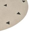 Teppich Baumwolle hellbeige ø 140 cm geometrisches Muster Kurzflor DURG_886480