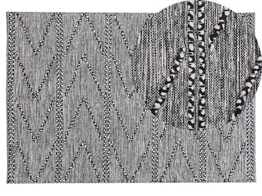 Alfombra de algodón negro/blanco 140 x 200 cm TERMAL