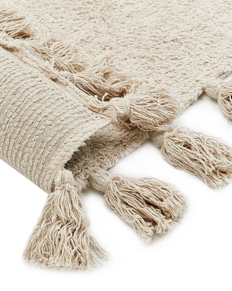 Cotton Area Rug 80 x 150 cm Beige BULCUK Beliani.co.uk