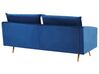 Conjunto de sofás de 5 lugares em veludo azul marinho MAURA_789021