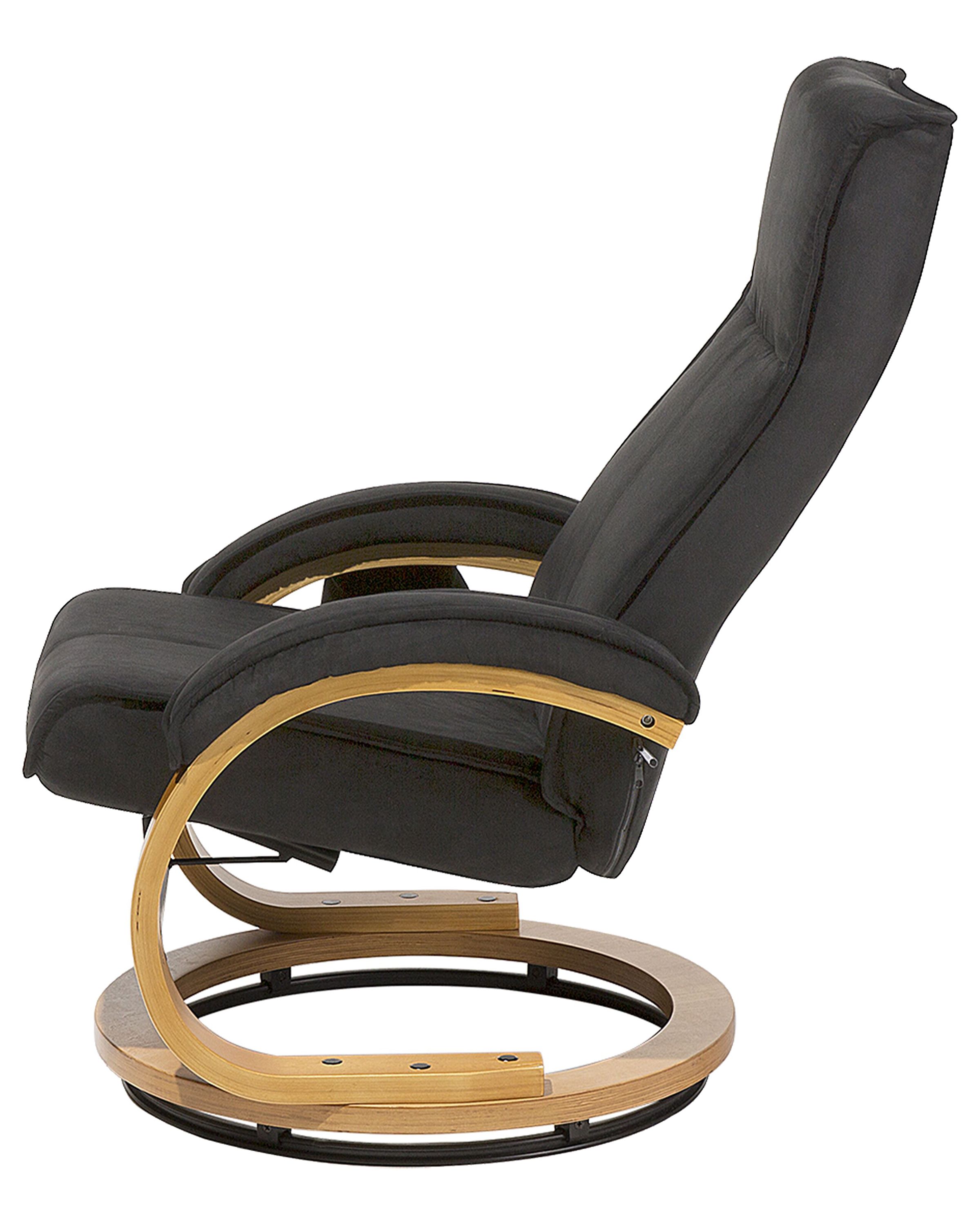 Recliner Chair with Footstool Black HERO | Beliani.co.uk