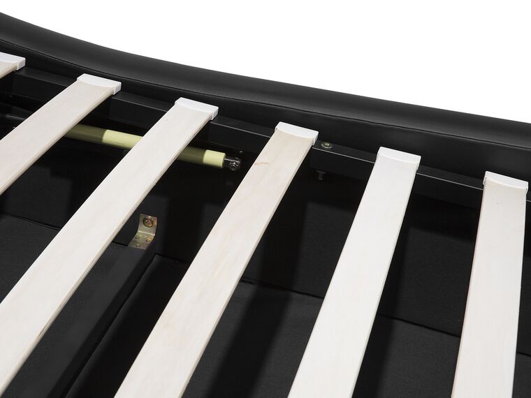 Faux Leather EU Super King Ottoman Bed Black AVIGNON Beliani.co.uk