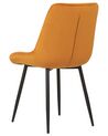 Sada 2 sametových jídelních židlí oranžové MELROSE_901932