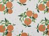 Zestaw 2 leżaków ogrodowych i 2 wymiennych tkanin jasne drewno akacjowe z białym / wzór w pomarańcze ANZIO_819657
