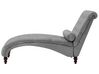 Chaise longue in velluto color grigio chiaro MURET_750607