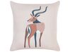 Set of 2 Decorative Pillows Antelope Motif 45 x 45 cm Beige ABAL_854490