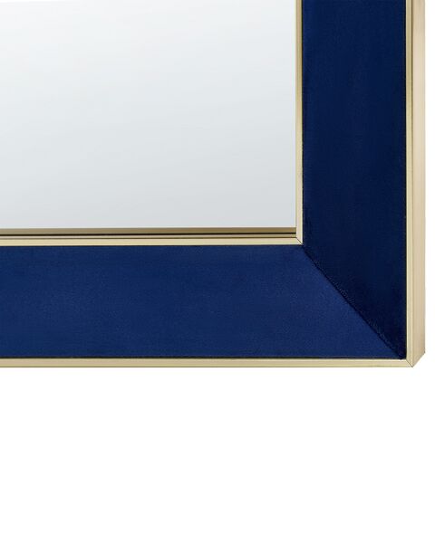 Velvet Wall Mirror 50 X 70 Cm Blue Lautrec Beliani Sk