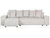 Canapé-lit d'angle à droite avec rangement en velours côtelé beige clair LUSPA_898647