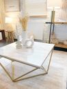 Tavolino effetto marmo beige e oro 80 x 80 cm MALIBU_821280
