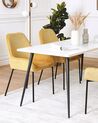 Dining Table 120 x 80 cm White Marble Effect with Black SANTIAGO_780033
