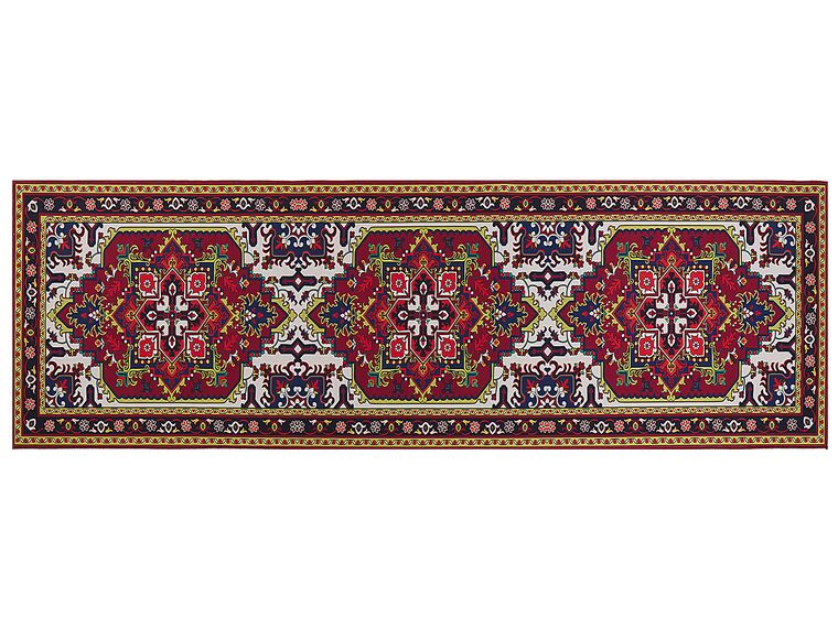 Teppich rot 80 x 240 cm orientalisches Muster Kurzflor COLACHEL_831660