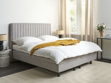 Fabric EU King Size Adjustable Bed Grey DUKE II