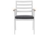 Fehér kerti szék négydarabos szettben szürke párnákkal CAVOLI _777362