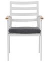Lot de 4 chaises de jardin blanches avec coussins gris CAVOLI_777362
