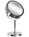 Kosmetikspiegel silber mit LED-Beleuchtung ø 20 cm VERDUN_915715