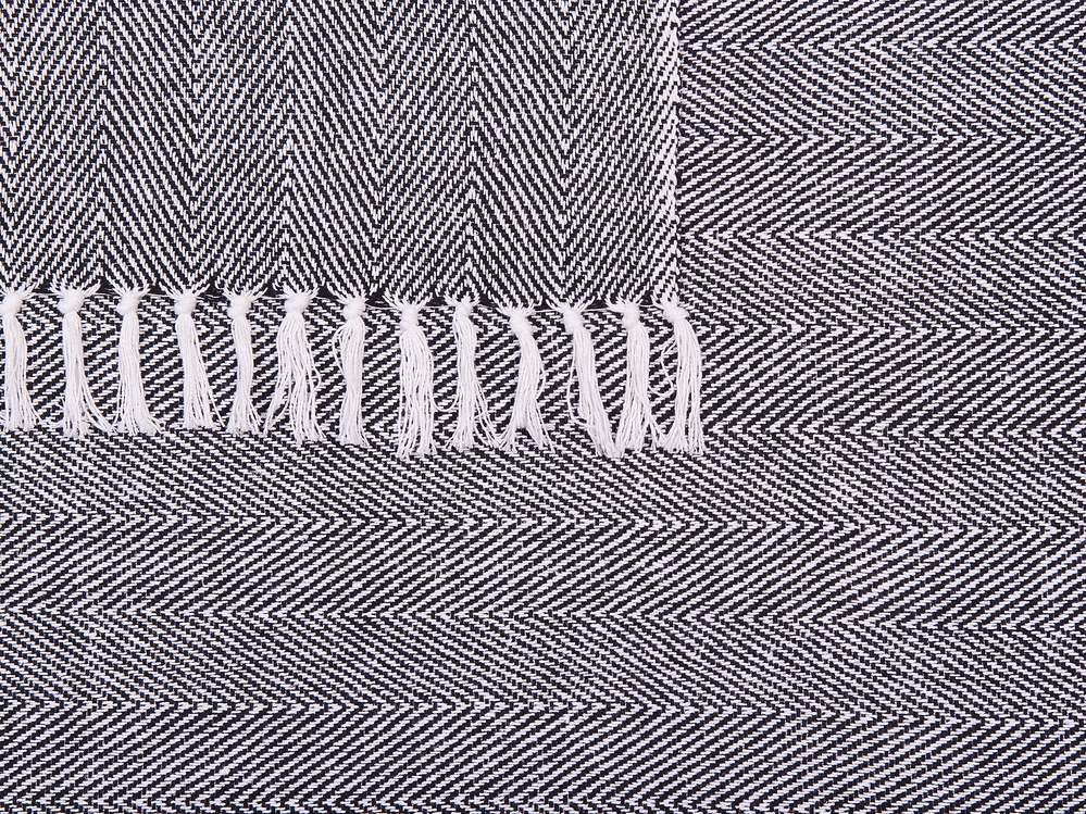 Decke Baumwolle schwarz 130 x 160 cm TANGIER 