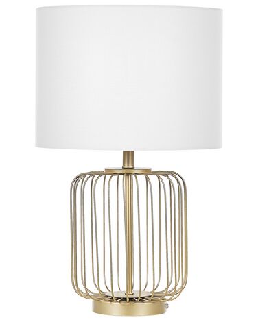 Lámpara de mesa de metal blanco/dorado 58 cm THOUET