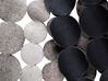 Okrúhly kožený koberec ⌀ 140 cm sivý HILVAN_689645