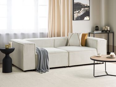 2-seters modulær sofa kordfløyel Off-white APRICA