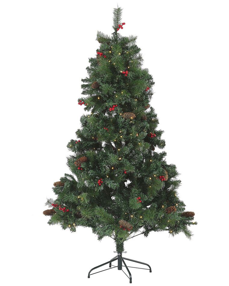 Künstlicher Weihnachtsbaum mit LED Beleuchtung 180 cm grün JACINTO_782968