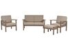 Lounge Set zertifiziertes Holz dunkelbraun 4-Sitzer Auflagen taupe MANILA_862480