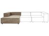 Right Hand Jumbo Cord Chaise Lounge Brown APRICA_874544