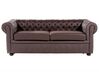3 Seater Leather Sofa Brown CHESTERFIELD_539567
