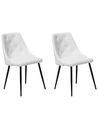 Set of 2 Dining Chairs Faux Leather White VALERIE_712770