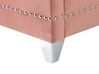 Cama de casal em veludo rosa 160 x 200 cm AYETTE_832200