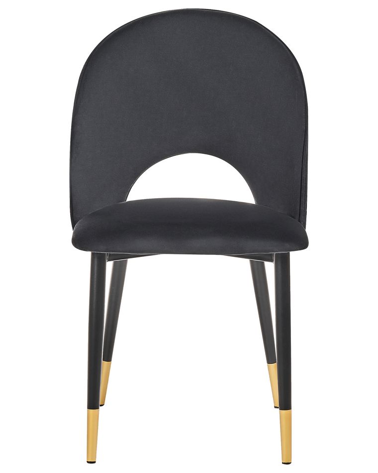 Set of 2 Velvet Dining Chairs Black MAGALIA Beliani.co.uk