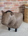 Faux Leather Animal Stool Brown HORSE_913131