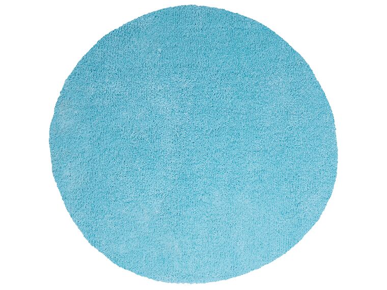 Shaggy Round Area Rug ⌀ 140 cm Blue DEMRE_738132