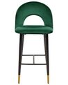 Conjunto de 2 sillas de bar de terciopelo verde esmeralda/negro/dorado FALTON_871421