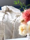 Manta decorativa em algodão creme claro 130 x 160 cm ACACIA_836125