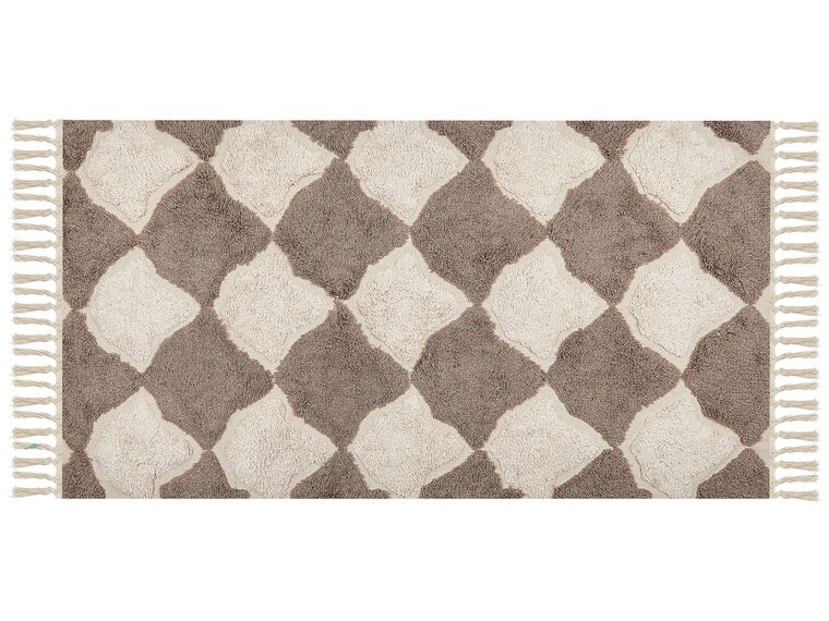 Bavlněný koberec 80 x 150 cm hnědý/ béžový SINOP_839723