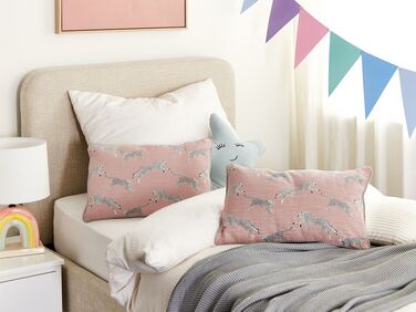 Set of 2 Cotton Cushions Cheetah Motif 30 x 50 cm Pink ARALES