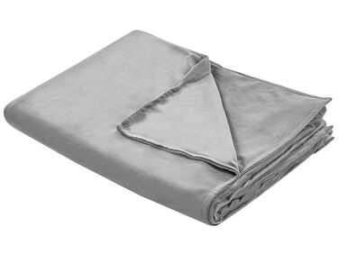 Capa de cobertor pesado em tecido cinzento 150 x 200 cm RHEA