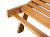 Leżak ogrodowy drewno akacjowe z poduszką kremową JAVA_803692