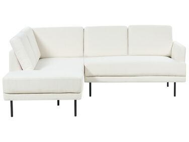 Canapé d'angle 4 places côté droit en tissu blanc BREDA