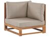Lounge Set zertifiziertes Holz hellbraun 4-Sitzer linksseitig modular Auflagen taupe TIMOR II_837928