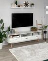 TV-Möbel weiss Holzbeine mit 3 Schubladen 180 x 40 x 55 cm LIBERTY_899320